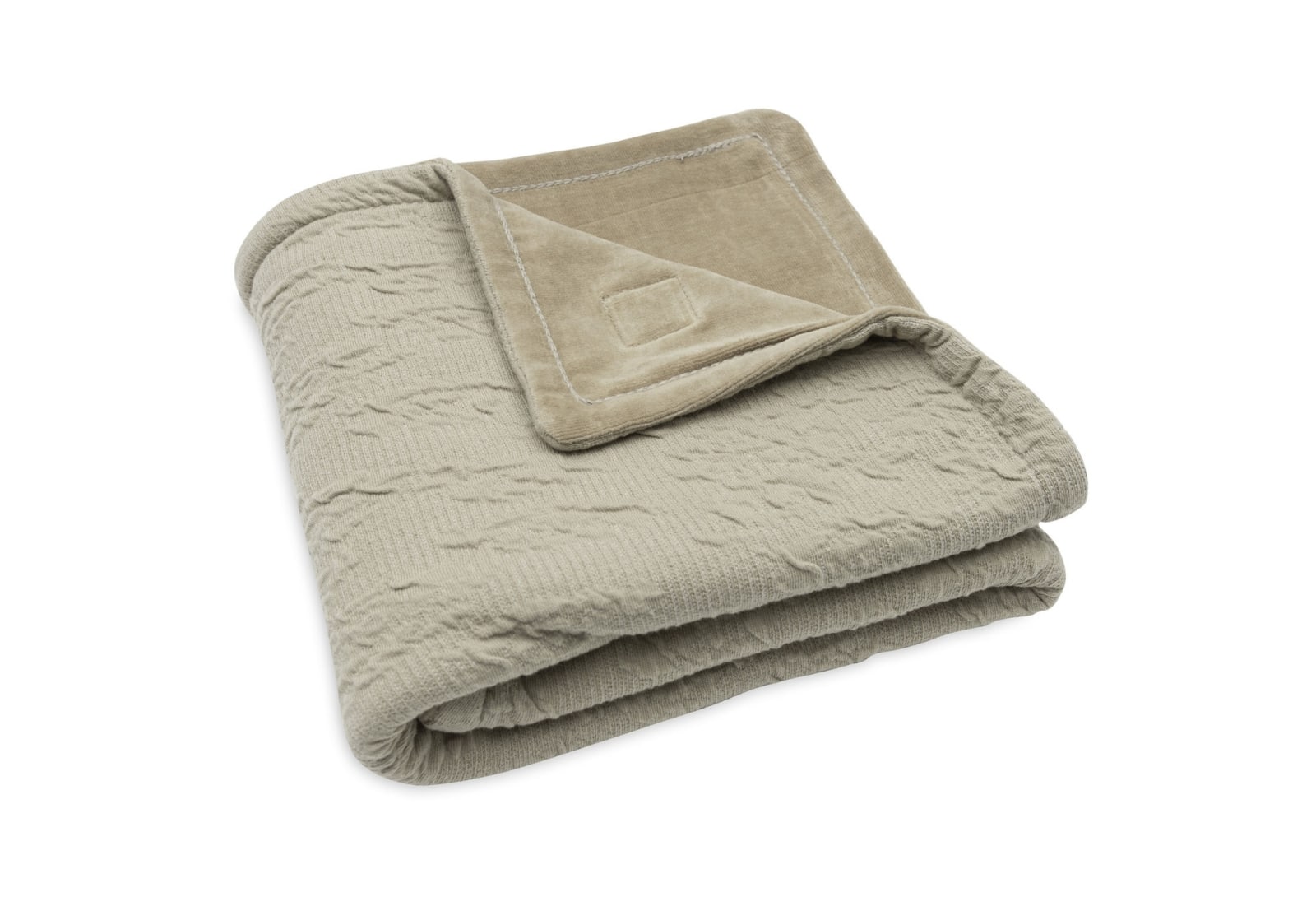 Jollein - Deken Wieg 75x100cm Soft Waves Olive Green/Velvet