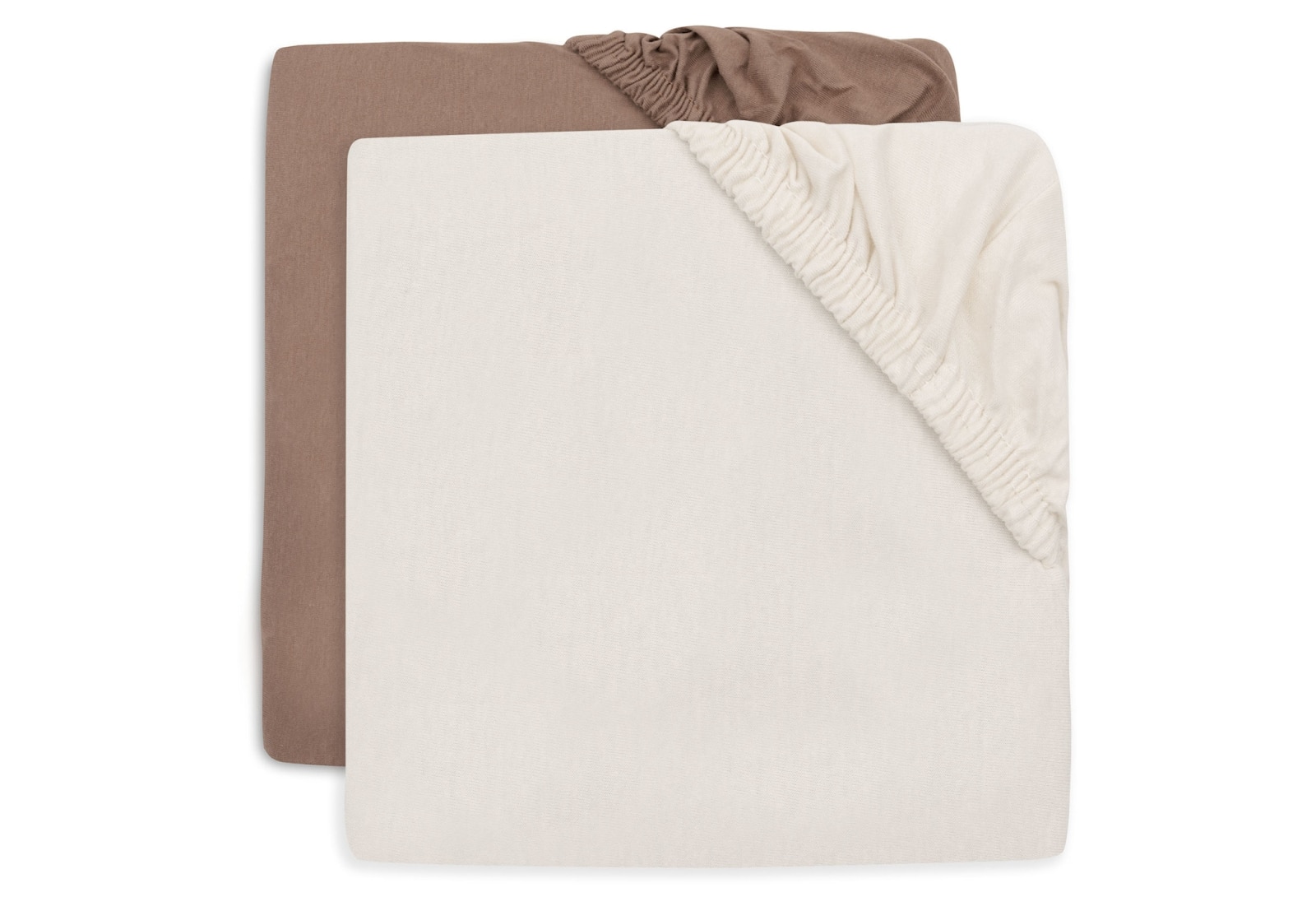 Jollein - Hoeslaken Jersey 40/50x80/90cm - Milky Coffee/Ivory - 2 Stuks