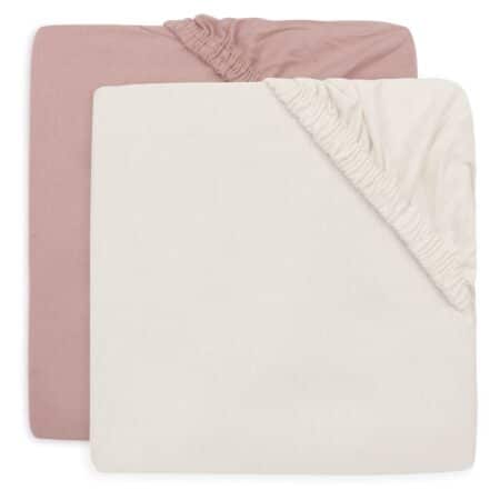 Jollein - Hoeslaken Jersey 60x120cm - Wild Rose/Ivory - 2 Stuks