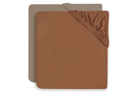 Jollein - Hoeslaken Jersey 60x120cm Caramel/Biscuit (2pack)