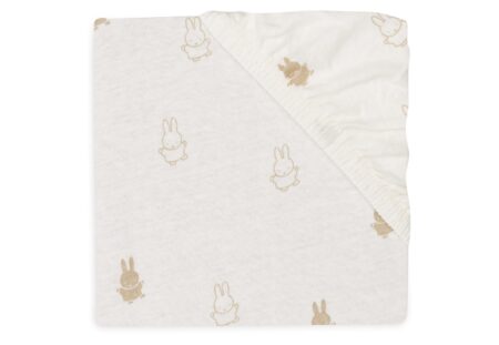 Jollein - Hoeslaken Jersey 60x120cm Happy Miffy Nougat