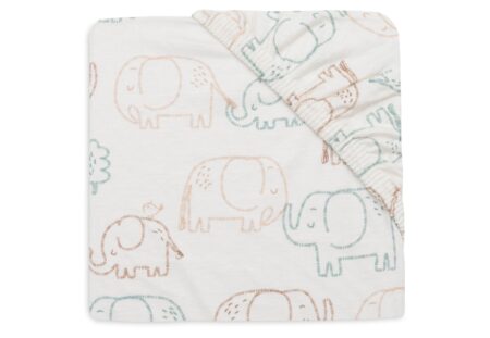 Jollein - Hoeslaken Jersey 70/75x140/150cm - Elephant Tales