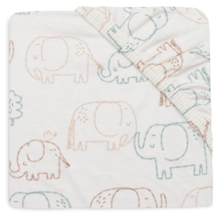 Jollein - Hoeslaken Jersey 70/75x140/150cm - Elephant Tales