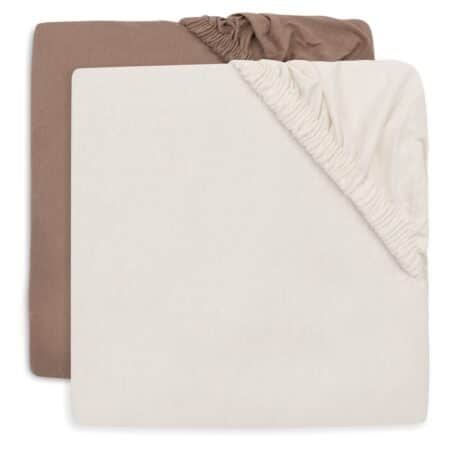 Jollein - Hoeslaken Jersey 70/75x140/150cm - Milky Coffee/Ivory - 2 Stuks