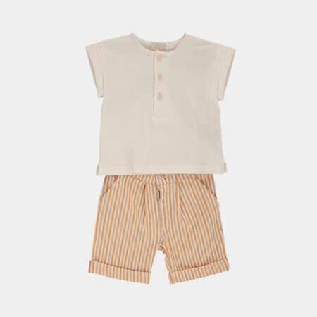 Lalalu - 2-delig setje - hemd + short streepjes