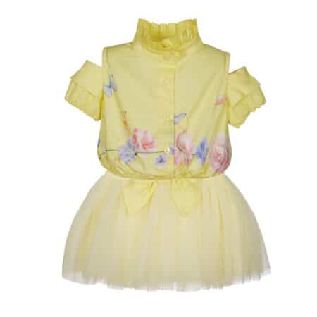 Lapin House - Jurk - Geel Met Tule Rok
