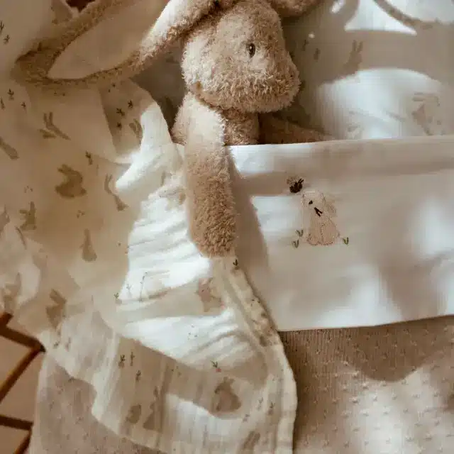 Little Dutch - Swaddle - Wit - 120 cm - Newborn Naturals - Baby Bunny