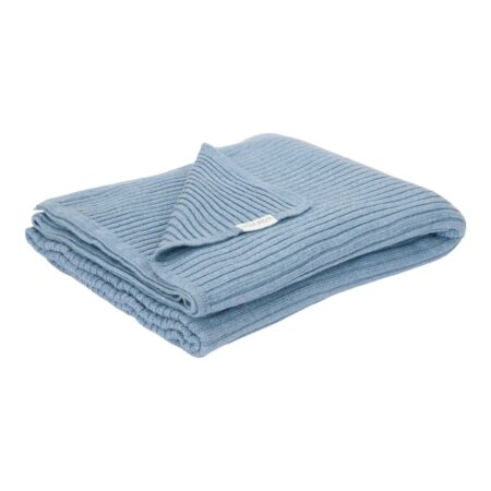 Little Dutch - Wiegdeken gebreid Pure Denim Blue