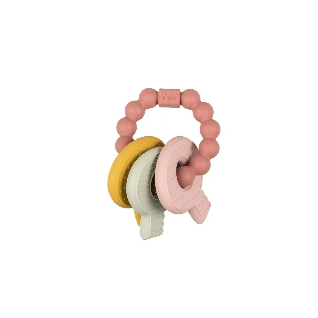 Little Dutch Toys - Siliconen bijtspeeltje sleutelbos - Roze