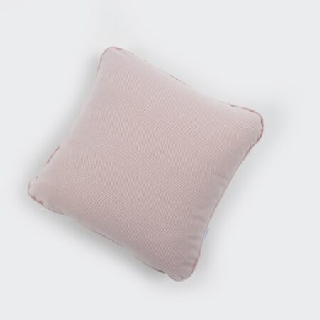 Maison Naline - Kussen 35x35 herringbone roze / paspel tush roze rondom (horizontale lijnen)