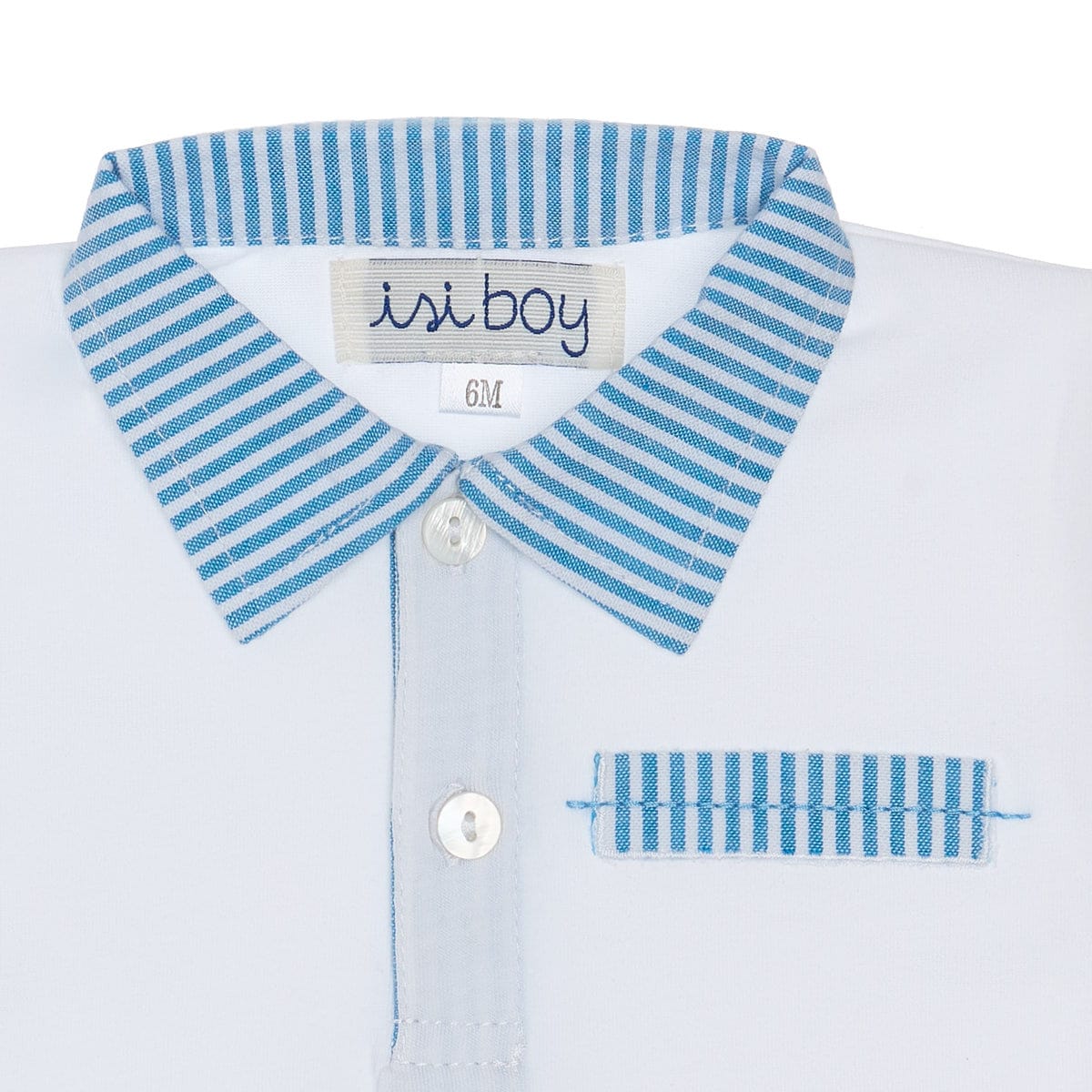 Malvi - Jersey boy polo with finishings - White/Blue