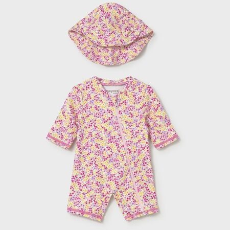 Mayoral - Bathing bodysuit with hat - bloemen