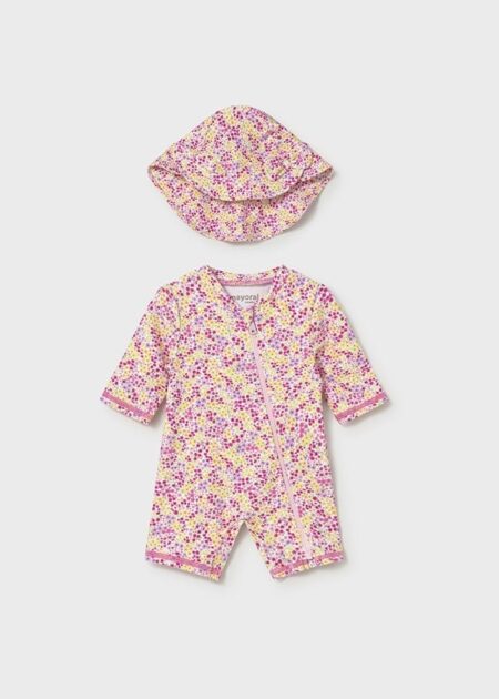 Mayoral - Bathing bodysuit with hat - bloemen