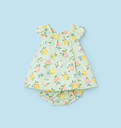 Mayoral - Jurk + bloomer - fruit print - Groen
