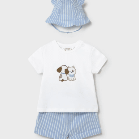 Mayoral - Newborn 3 piece set hat with ears - Sky