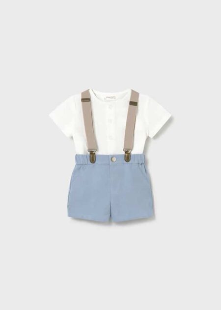 Mayoral - Short set met t-shirt en bretellen