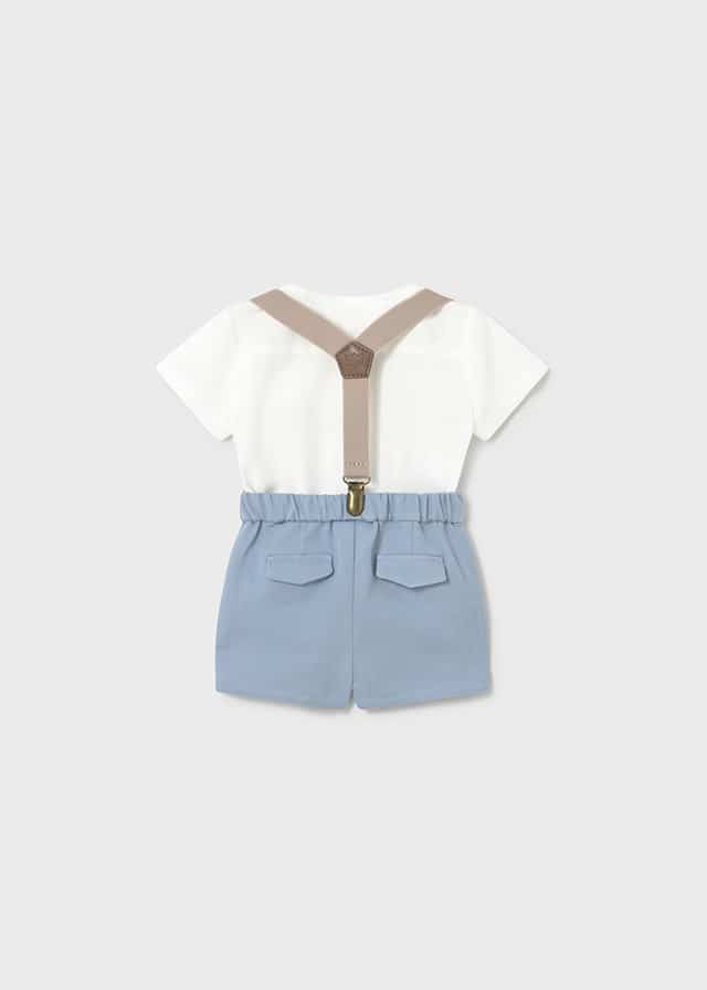 Mayoral - Short set met t-shirt en bretellen