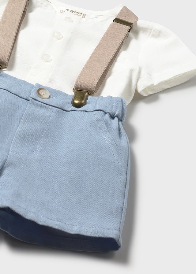 Mayoral - Short set met t-shirt en bretellen