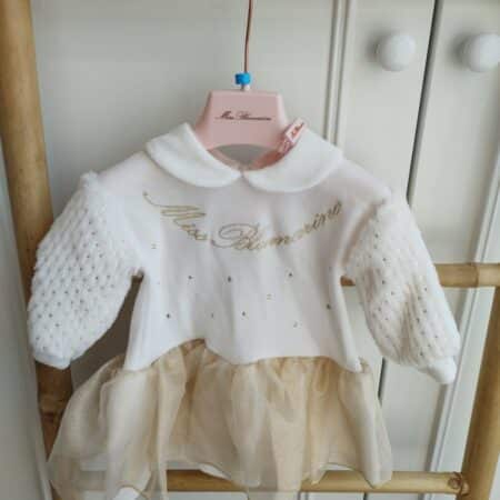Miss Blumarine - Jurkje Ecru Met Goud