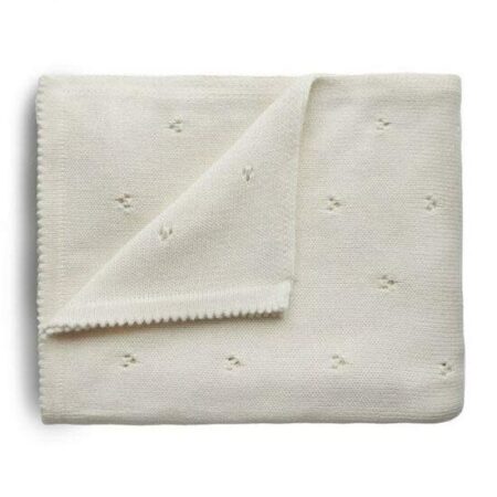 Mushie - Blanket - Pointelle Ivory