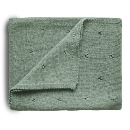 Mushie - Blanket - Pointelle Sage Melange