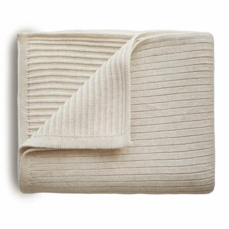 Mushie - Blanket - Ribbed Beige Melange