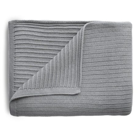 Mushie - Blanket - Ribbed Gray Melange