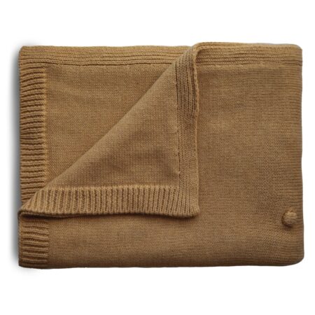 Mushie - Blanket - Textured Dots Mustard Melange