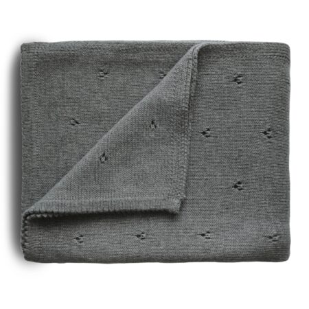 Mushie - Blanket - Pointelle Gray Melange