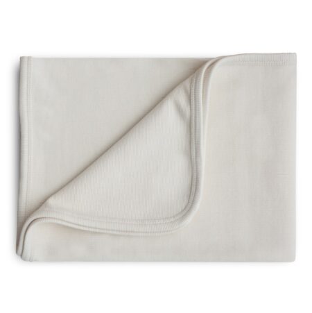 Mushie - Ribbed Baby Blanket - Ivory