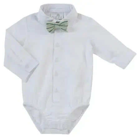 Natini - Bodyshirt Pierrot Bow Stripes Green - White