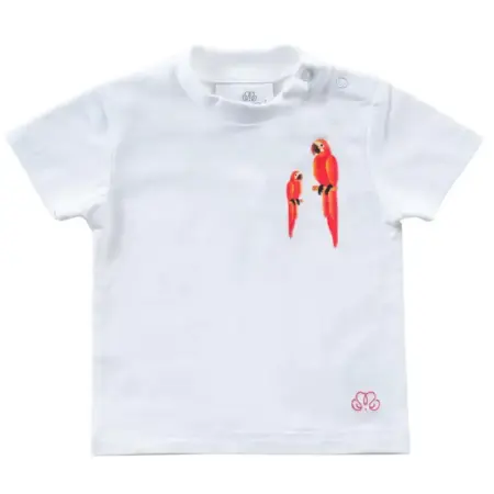 Natini - T-Shirt Parrot - White