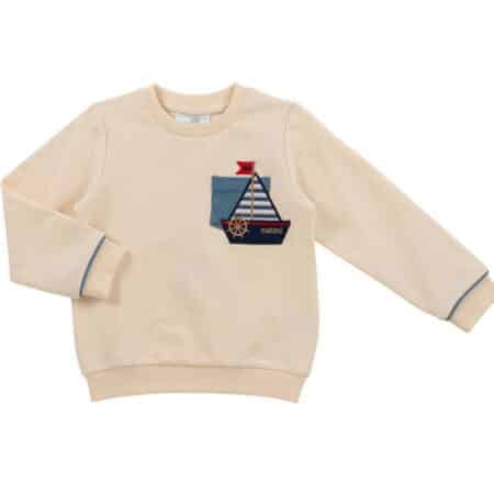 Natini - Trui met zakje en boot - Cream