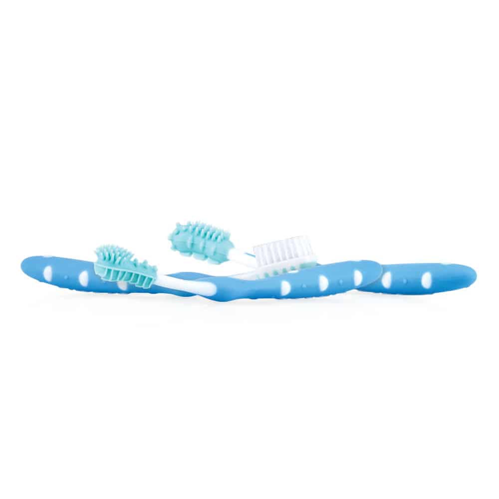 Nuby - Evolutief tandenborstelset blauw - 3st - 3m+ | 6m+ | 12m+ -