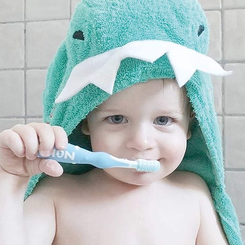 Nuby - Evolutief tandenborstelset blauw - 3st - 3m+ | 6m+ | 12m+ -