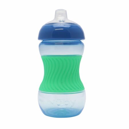 Nuby - Mini easy grip drinkbeker met siliconen huls - Blauw - 180ml - 4m+