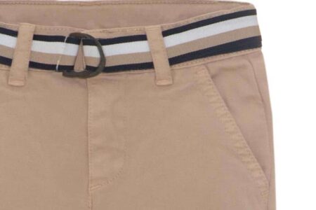 Patachou - Katoenen broek met riem - Beige
