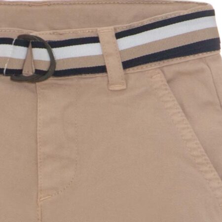 Patachou - Katoenen broek met riem - Beige