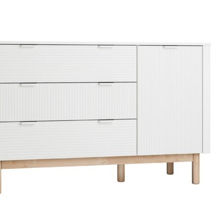 Pinio - Miloo - 3-drawer + 1-door chest - White