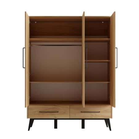 Pinio - Retro - 3-door wardrobe - Oak