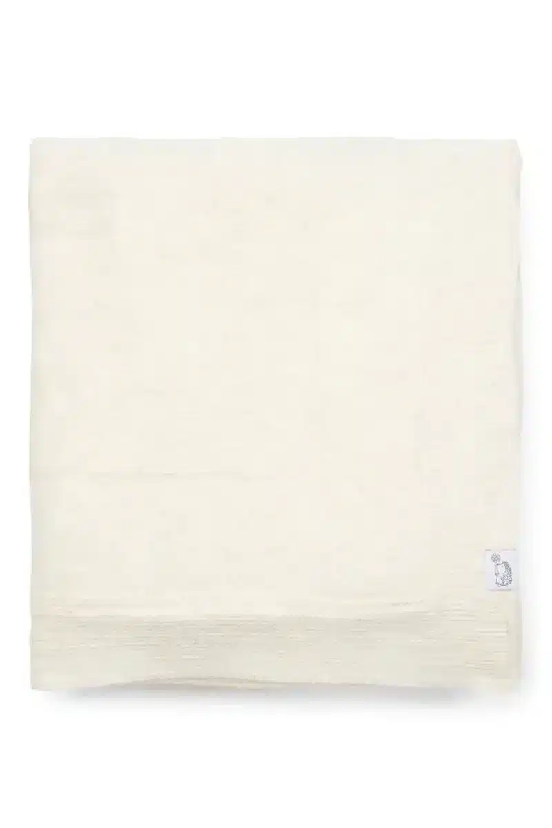 Poetree Kids - Aspen Wolmix Wiegdeken gevoerd Off White 90x100cm