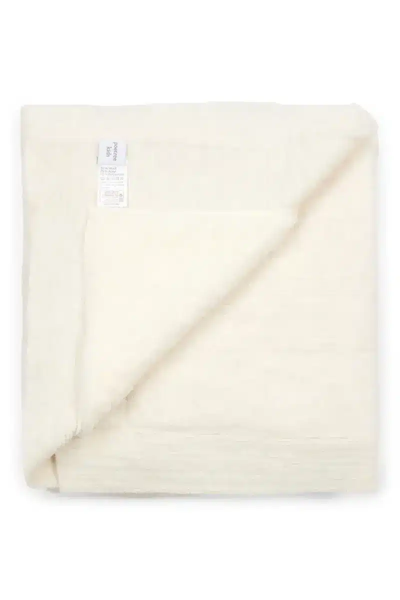 Poetree Kids - Aspen Wolmix Wiegdeken gevoerd Off White 90x100cm