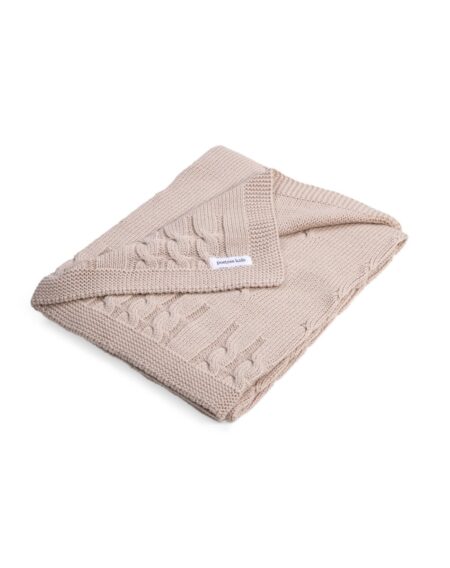 Poetree Kids - Gebreide deken 100% Katoen Marbella - Camel