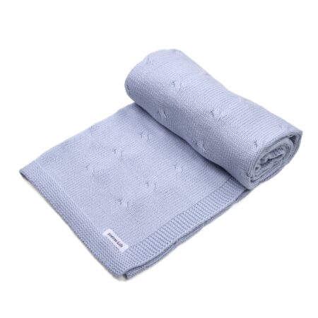 Poetree Kids - Gebreide deken 100% Katoen Marbella - Blue
