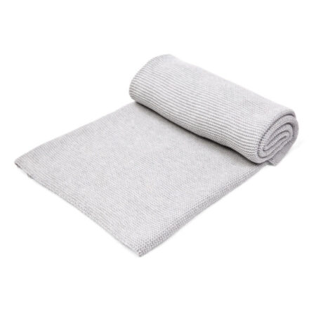 Poetree Kids - Gebreide deken 100% katoen - Light Grey Melange