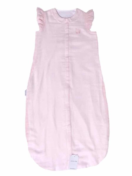 Poetree Kids - Muslin Sleepingbag Light Pink shoulder ruffle -90cm