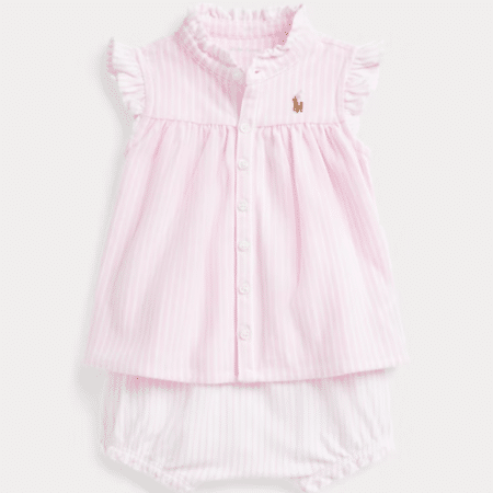 Ralph Lauren - Gebreide gestreepte top en bloomer - Carmel pink multi