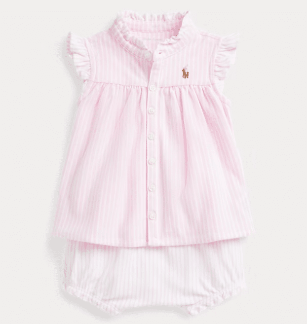 Ralph Lauren - Gebreide gestreepte top en bloomer - Carmel pink multi