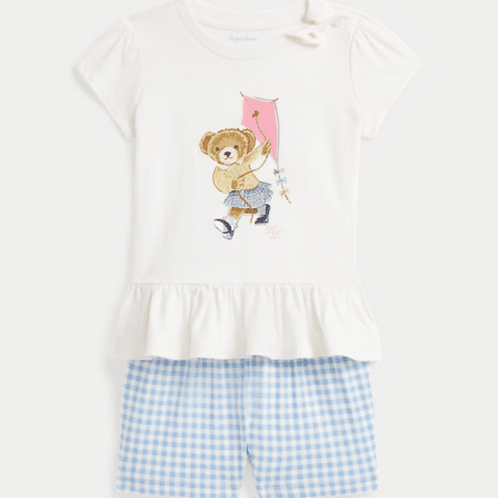 Ralph Lauren - Katoenen Polo Bear T-shirt en bloomer