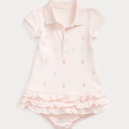 Ralph Lauren - Polo-jurk met ruches en bloomer delicate pink